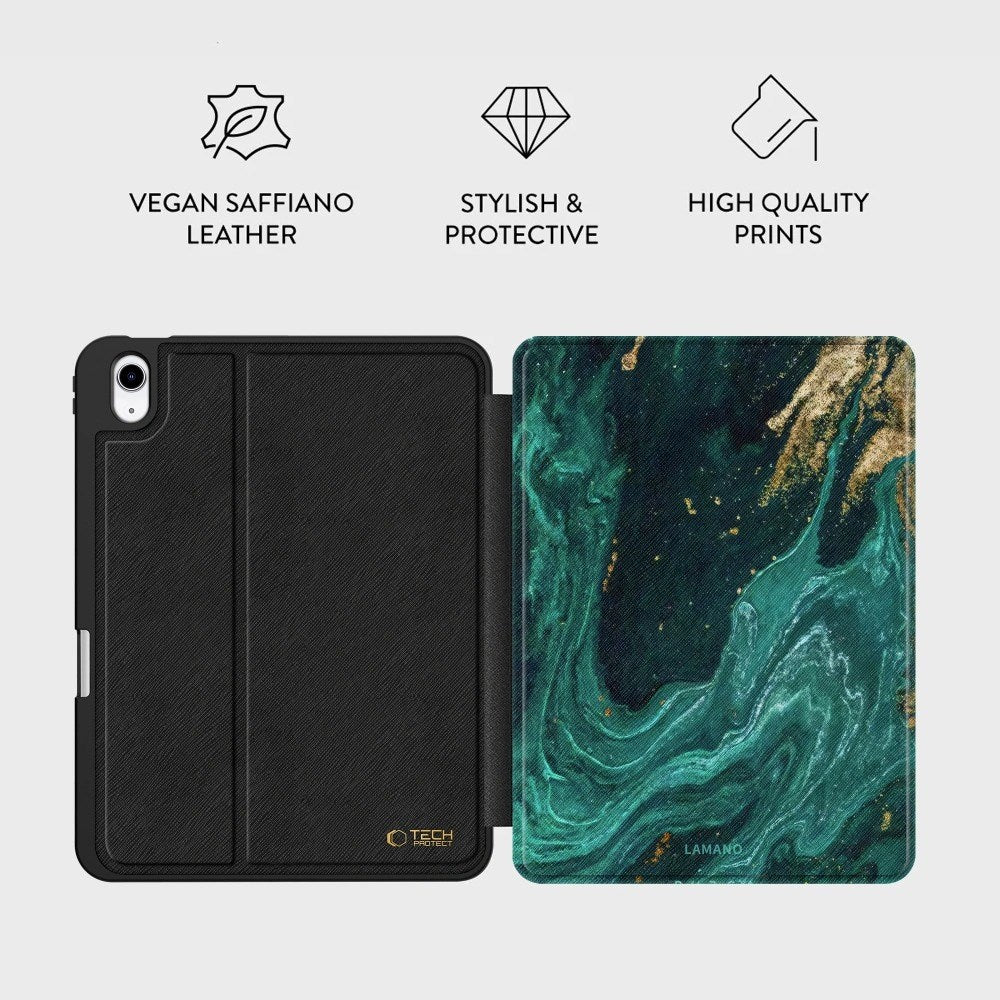 iPad 10.9" (2024 / 2022) / 11" (2025) Tech-Protect Lamano Flip Cover - Verde Aura