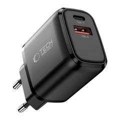 Tech-Protect 45W Vægoplader m. 1 x USB-C & 1 x USB-A - Sort