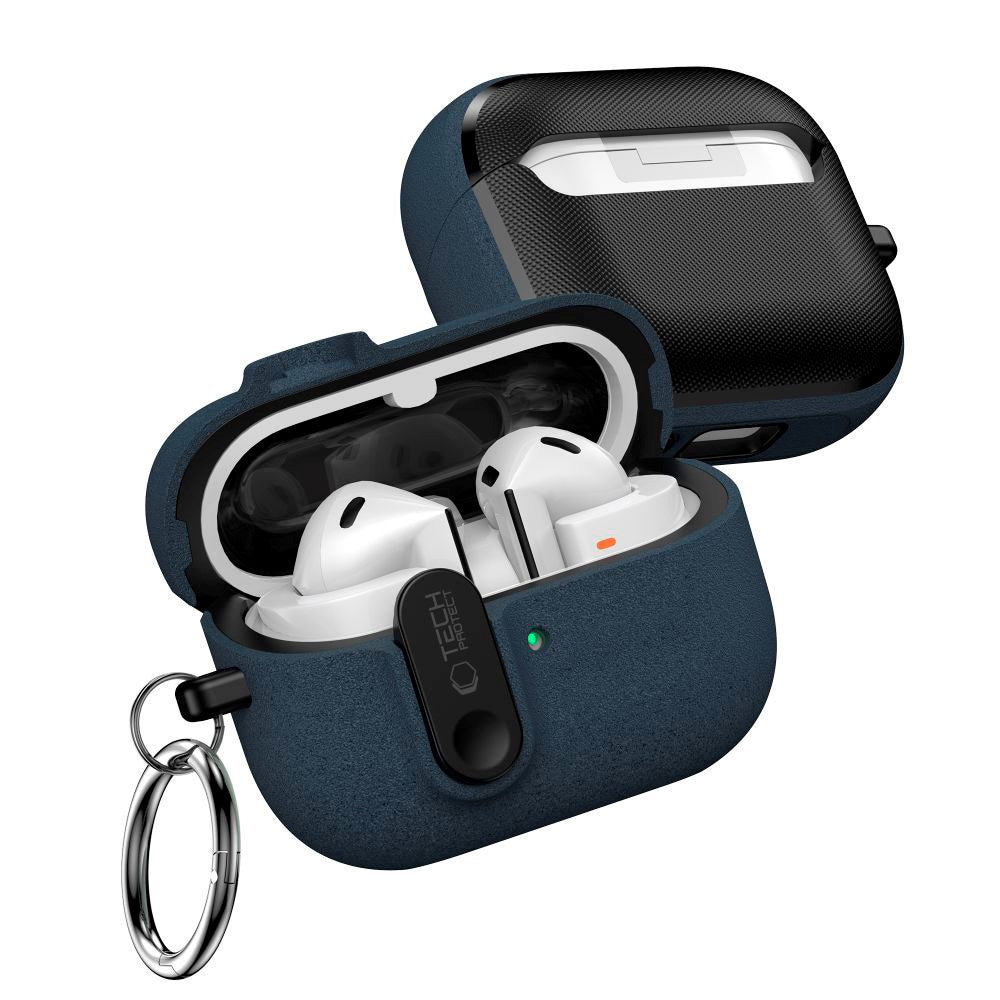 Samsung Galaxy Buds 3 / 3 Pro / 3 FE Tech-Protect Slim Hook Cover m. Karabinhage - Blå