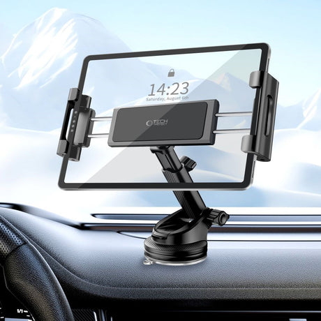 Tech-Protect – Innovativt Tablet Stativ til Bil – 360° Rotation & Teleskopisk Arm - Sort