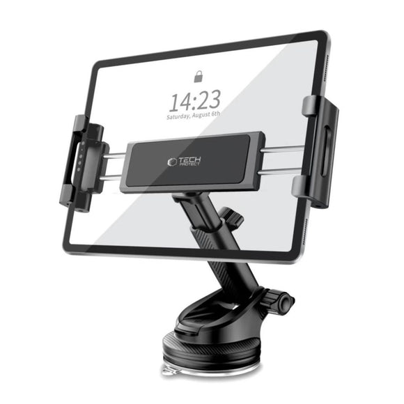 Tech-Protect – Innovativt Tablet Stativ til Bil – 360° Rotation & Teleskopisk Arm - Sort