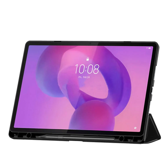Lenovo IdeaTab Pro Tech-Protect Silikone Flip Cover m. Ståfunktion & Pen Holder - Sort