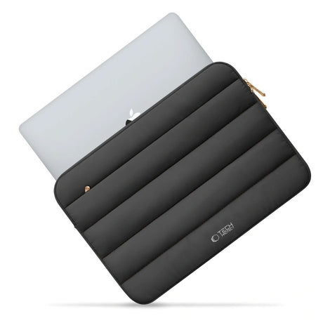 Tech-Protect Fluffy MacBook / Laptop 15-16" (27 x 38cm) Sleeve m. Ekstra Lynlåslomme - Sort