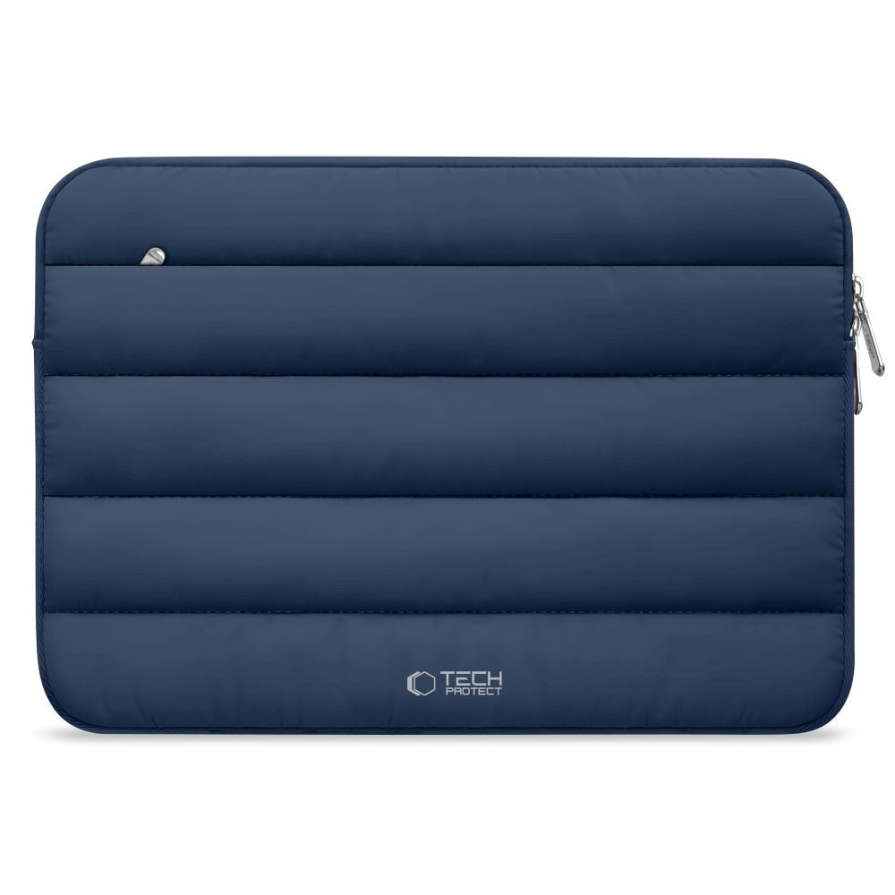 Tech-Protect Fluffy MacBook / Laptop 13-14" (25 x 35cm) Sleeve m. Ekstra Lynlåslomme - Mørkeblå