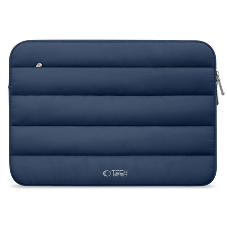 Tech-Protect Fluffy MacBook / Laptop 13-14" (25 x 35cm) Sleeve m. Ekstra Lynlåslomme - Mørkeblå
