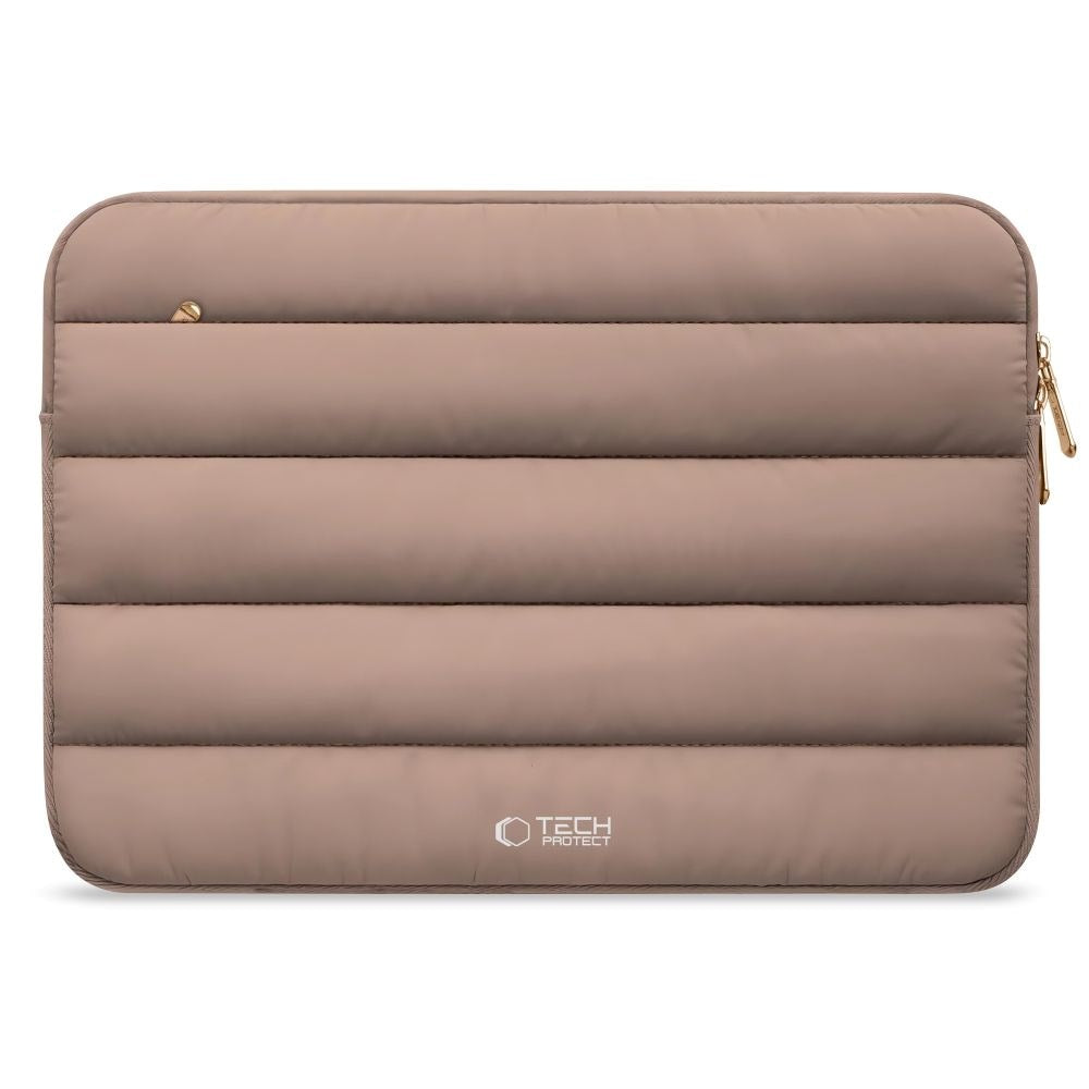 Tech-Protect Fluffy MacBook / Laptop 13-14" (25 x 35cm) Sleeve m. Ekstra Lynlåslomme - Beige