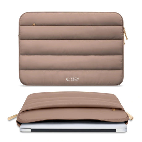 Tech-Protect Fluffy MacBook / Laptop 15-16" (27 x 38cm) Sleeve m. Ekstra Lynlåslomme - Beige