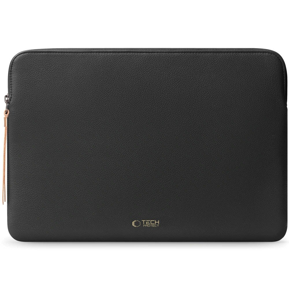 Tech-Protect MacBook / Laptop 15-16" Kunstlæder Sleeve m. Foret Inderside - Black