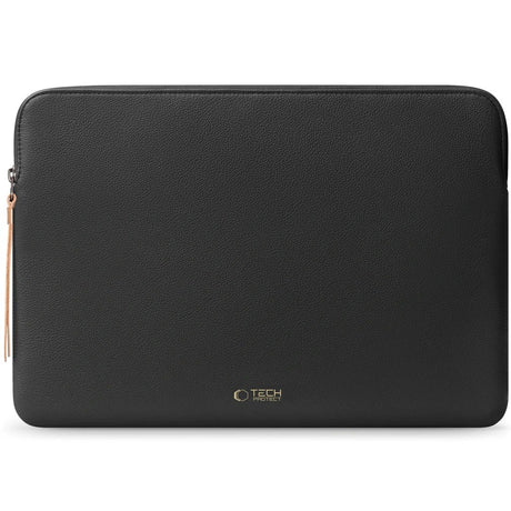 Tech-Protect MacBook / Laptop 15-16" Kunstlæder Sleeve m. Foret Inderside - Black