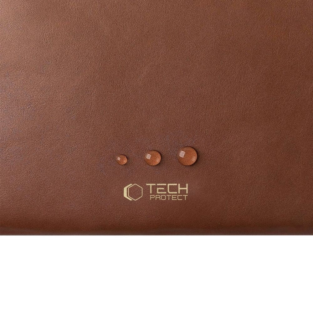 Tech-Protect MacBook / Laptop 15-16" Kunstlæder Sleeve m. Foret Inderside - Brown