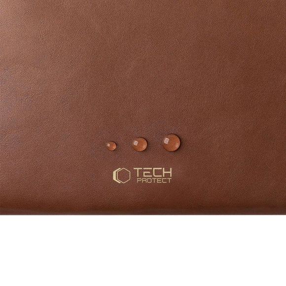 Tech-Protect MacBook / Laptop 15-16" Kunstlæder Sleeve m. Foret Inderside - Brown
