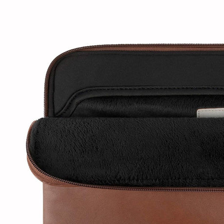 Tech-Protect MacBook / Laptop 15-16" Kunstlæder Sleeve m. Foret Inderside - Brown