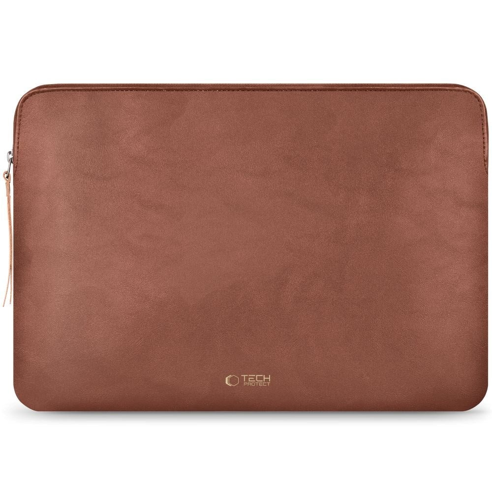 Tech-Protect MacBook / Laptop 15-16" Kunstlæder Sleeve m. Foret Inderside - Brown