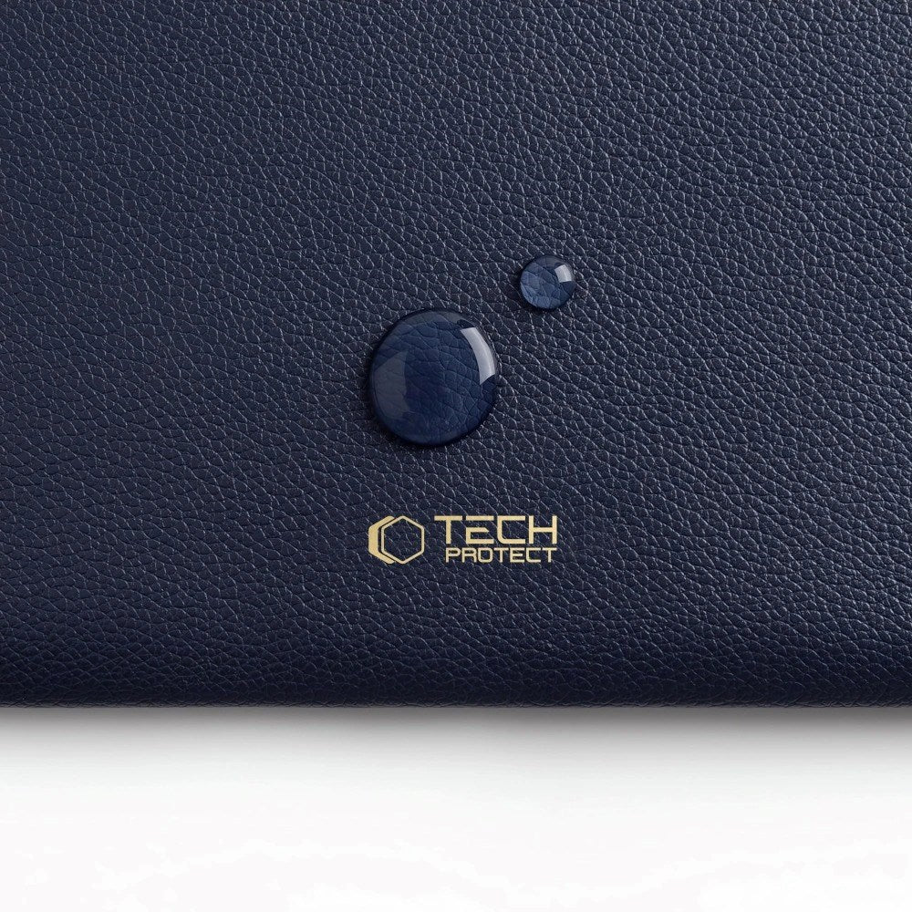 Tech-Protect MacBook / Laptop 15-16" Kunstlæder Sleeve m. Foret Inderside - Navy Blue