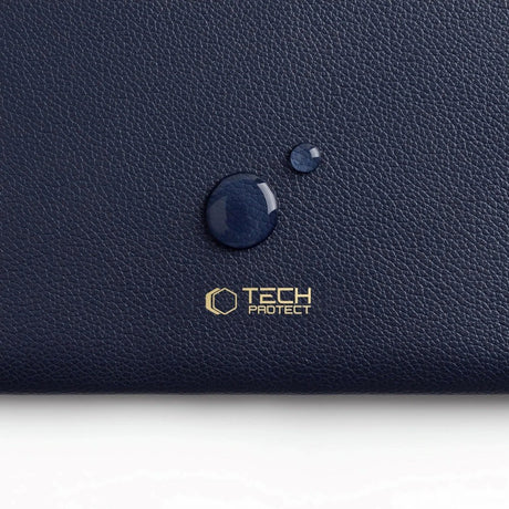 Tech-Protect MacBook / Laptop 15-16" Kunstlæder Sleeve m. Foret Inderside - Navy Blue