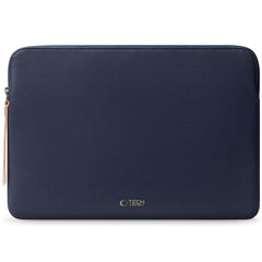 Tech-Protect MacBook / Laptop 15-16" Kunstlæder Sleeve m. Foret Inderside - Navy Blue