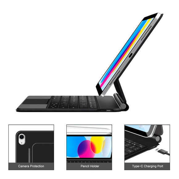 iPad 11" (2025) / 10.9" (2024/2022) Tech-Protect Cover m. Engelsk Tastatur - Sort