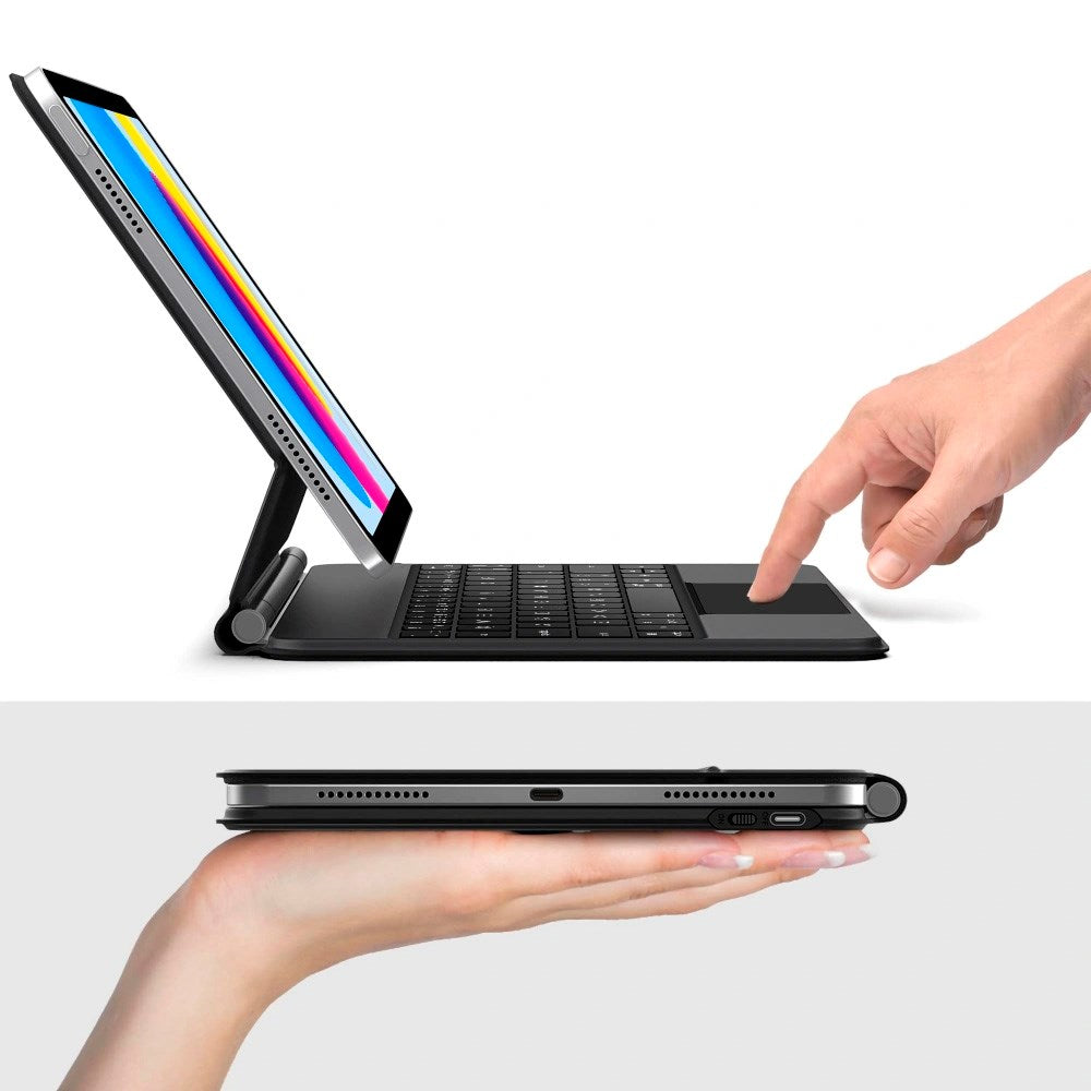 iPad 11" (2025) / 10.9" (2024/2022) Tech-Protect Cover m. Engelsk Tastatur - Sort