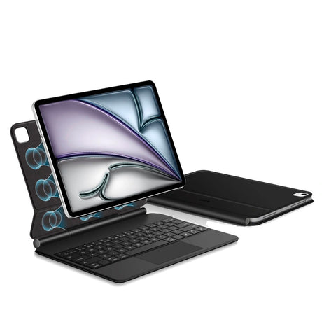 iPad Air 13" (2026 / 2025 / 2024) / Pro 12.9" (2022 / 2021 / 2020) Tech-Protect Cover m. Engelsk Tastatur - Sort