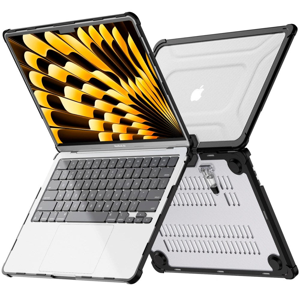 MacBook Air 13" M5/M4/M3/M2 (2026-2022) Tech-Protect SmartShell Pro Cover - Sort / Gennemsigtig