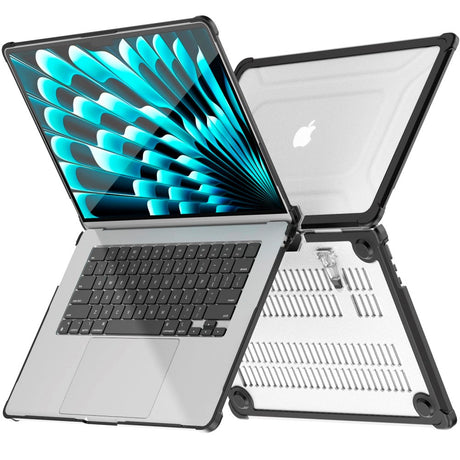 MacBook Air 15" M5/M4/M3/M2 (2026-2023) Tech-Protect SmartShell Pro Cover - Sort / Gennemsigtig
