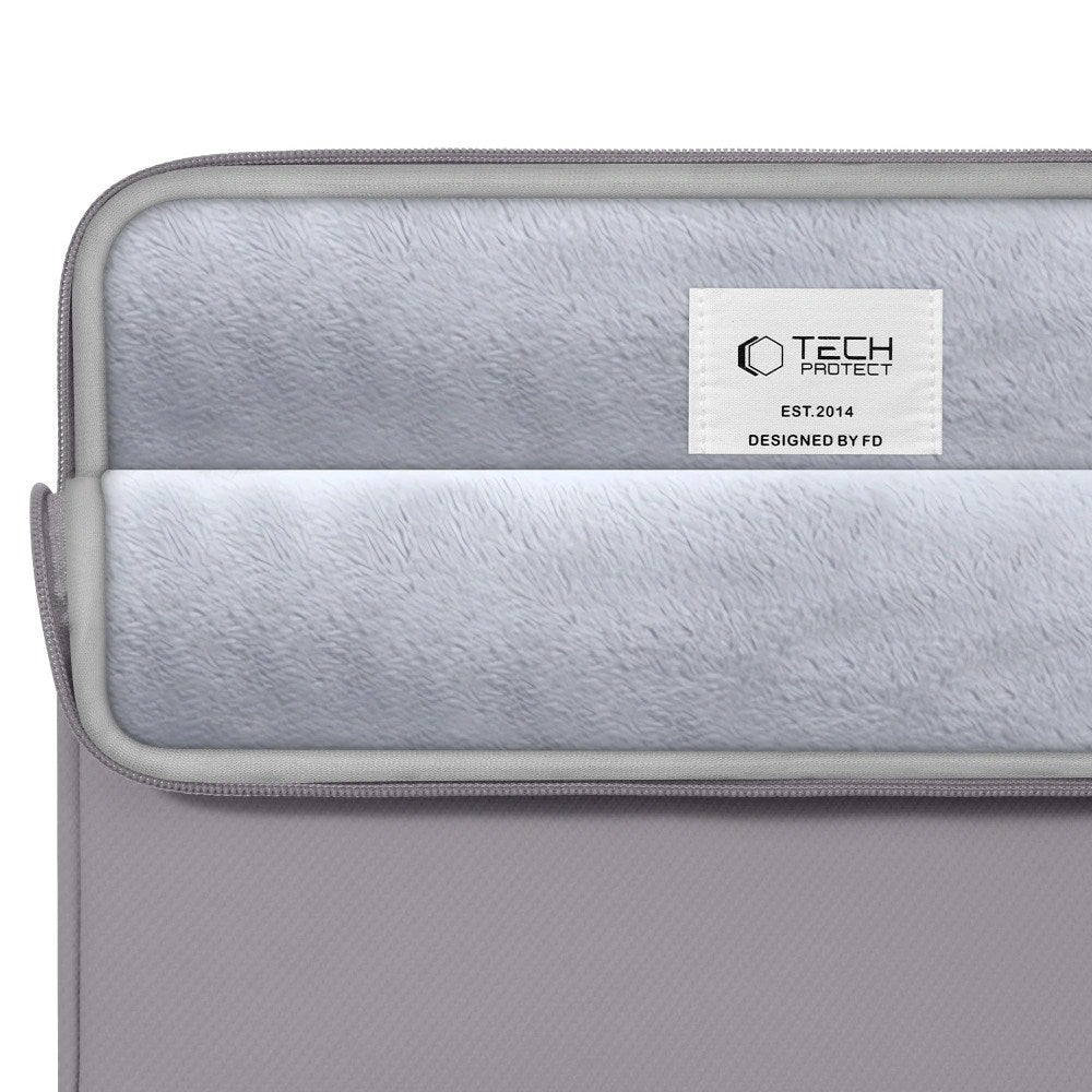 Tech-Protect MacBook / Laptop 15-16" Sleeve m. Foret Inderside & Lomme - Grå