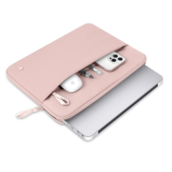 Tech-Protect MacBook / Laptop 15-16" Sleeve m. Foret Inderside & Lomme - Lyserød