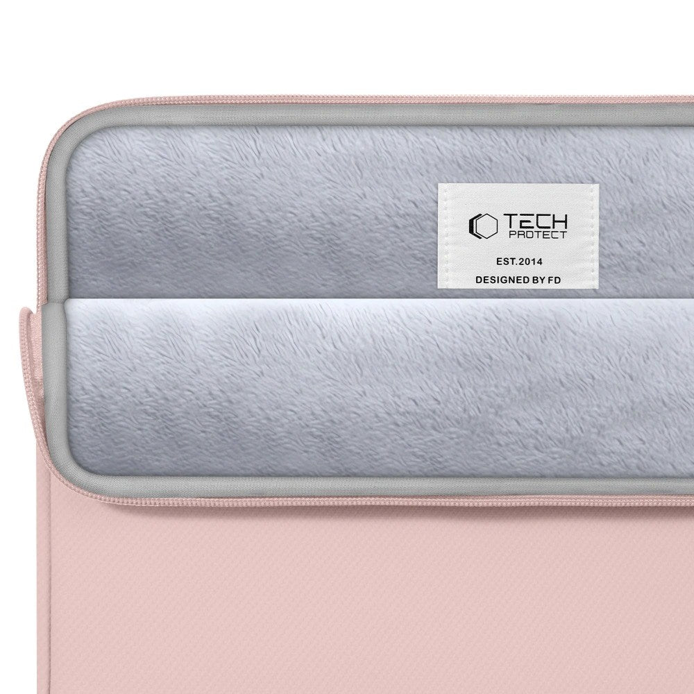 Tech-Protect MacBook / Laptop 15-16" Sleeve m. Foret Inderside & Lomme - Lyserød