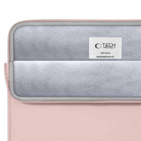 Tech-Protect MacBook / Laptop 15-16" Sleeve m. Foret Inderside & Lomme - Lyserød