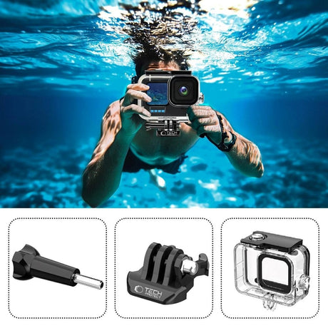 Tech-Protect GA200 Vandtæt Case GoPro Hero 9 / 10 / 11 / 12 / 13 - Gennemsigtig