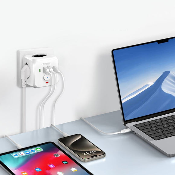 Tech-Protect Multi Opladningsdock til Flere Elektroniske Enheder - Hvid