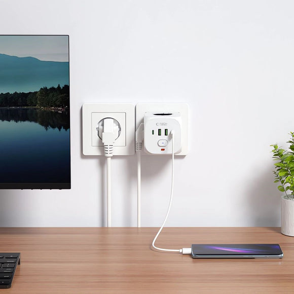 Tech-Protect Multi Opladningsdock til Flere Elektroniske Enheder - Hvid