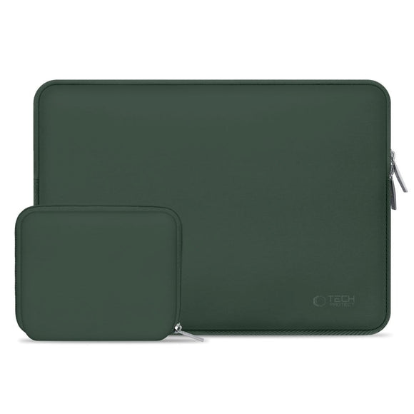 Tech-Protect Neoslim MacBook/Laptop 13-14" Sleeve m. Lille Taske - Grøn