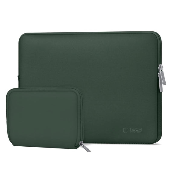 Tech-Protect Neoslim MacBook/Laptop 15-16" Sleeve m. Lille Taske - Grøn