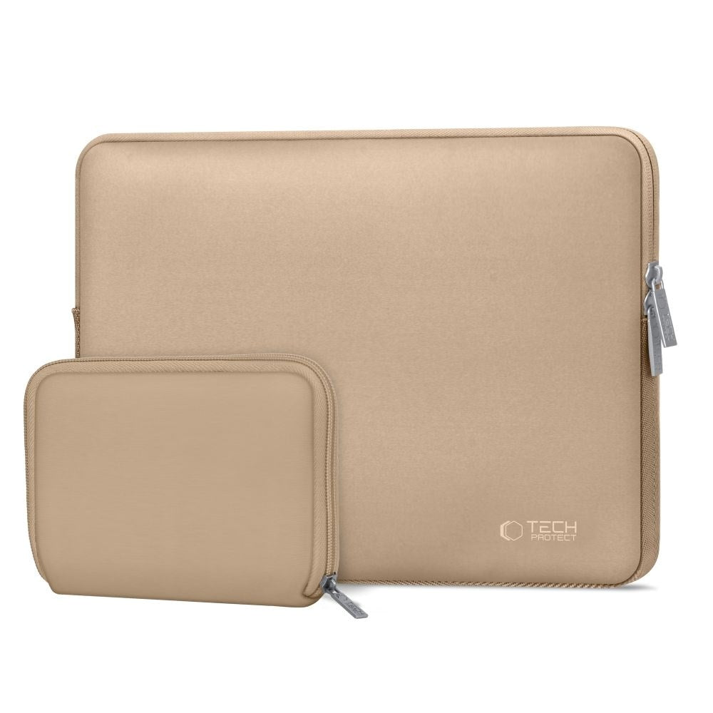 Tech-Protect Neoslim MacBook/Laptop 13-14" Sleeve m. Lille Taske - Beige