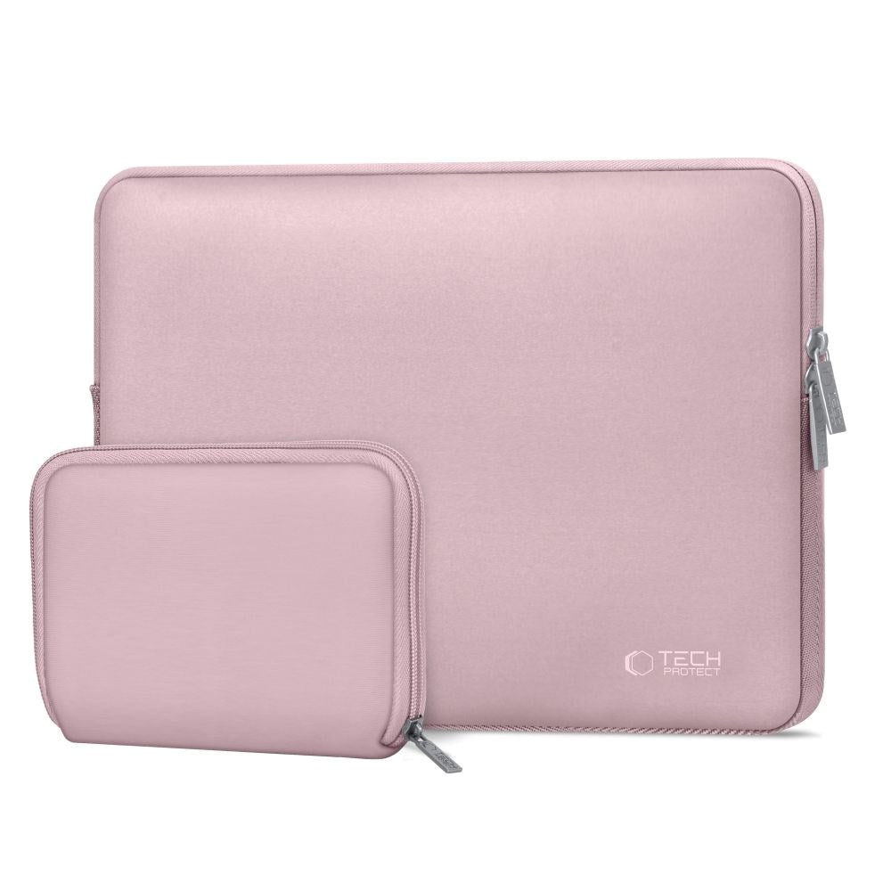 Tech-Protect Neoslim MacBook/Laptop 13-14" Sleeve m. Lille Taske - Lyserød