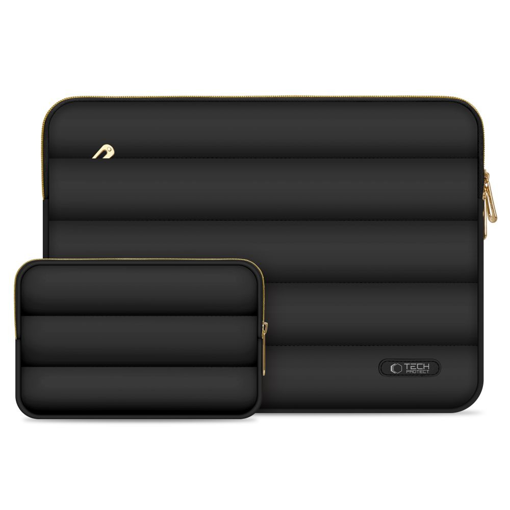 Tech-Protect Puffy MacBook / Laptop 13-14" Sleeve m. Lille Taske - Sort
