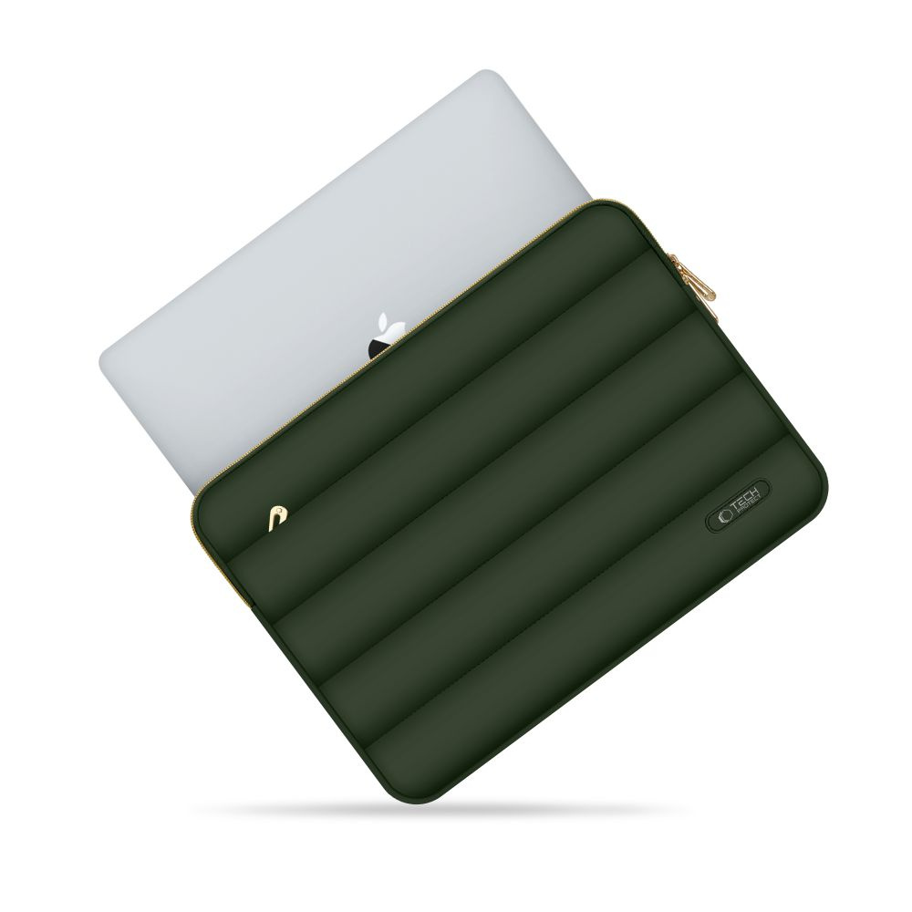 Tech-Protect Puffy MacBook / Laptop 15-16" Sleeve m. Lille Taske - Grøn