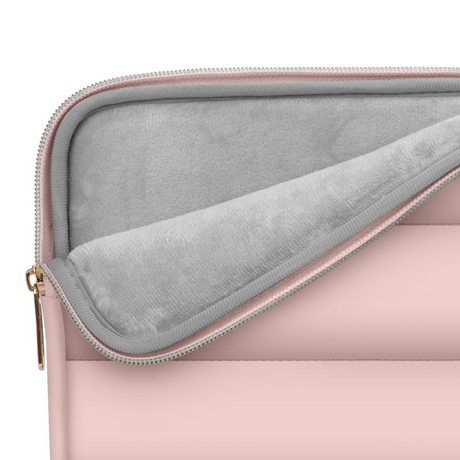 Tech-Protect Puffy MacBook / Laptop 13-14" Sleeve m. Lille Taske - Lyserød