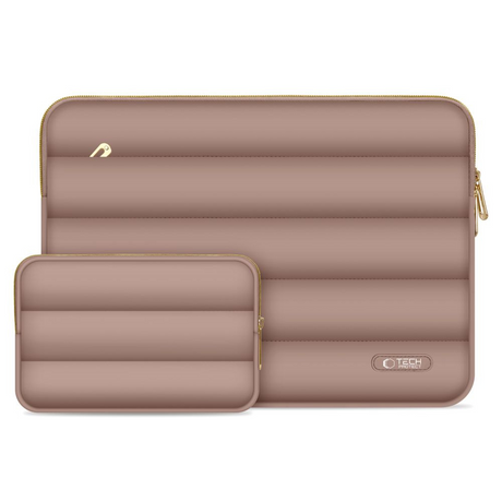 Tech-Protect Puffy MacBook / Laptop 15-16" Sleeve m. Lille Taske - Brun