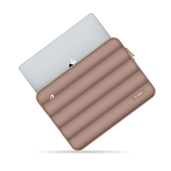 Tech-Protect Puffy MacBook / Laptop 13-14" Sleeve m. Lille Taske - Brun