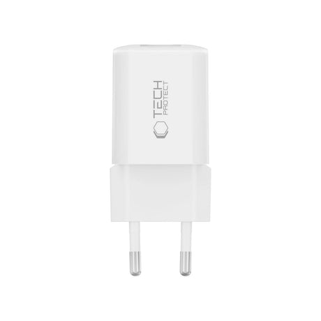 Tech-Protect 33W Vægoplader m. 1x USB-A & 1x USB-C - Hvid