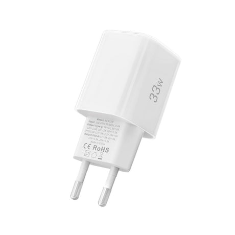 Tech-Protect 33W Vægoplader m. 1x USB-A & 1x USB-C - Hvid