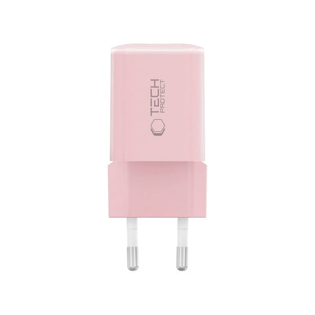Tech-Protect 33W Vægoplader m. 1x USB-A & 1x USB-C - Lyserød