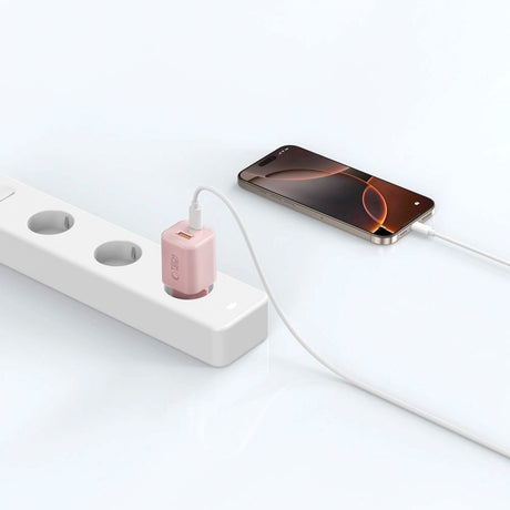 Tech-Protect 33W Vægoplader m. 1x USB-A & 1x USB-C - Lyserød