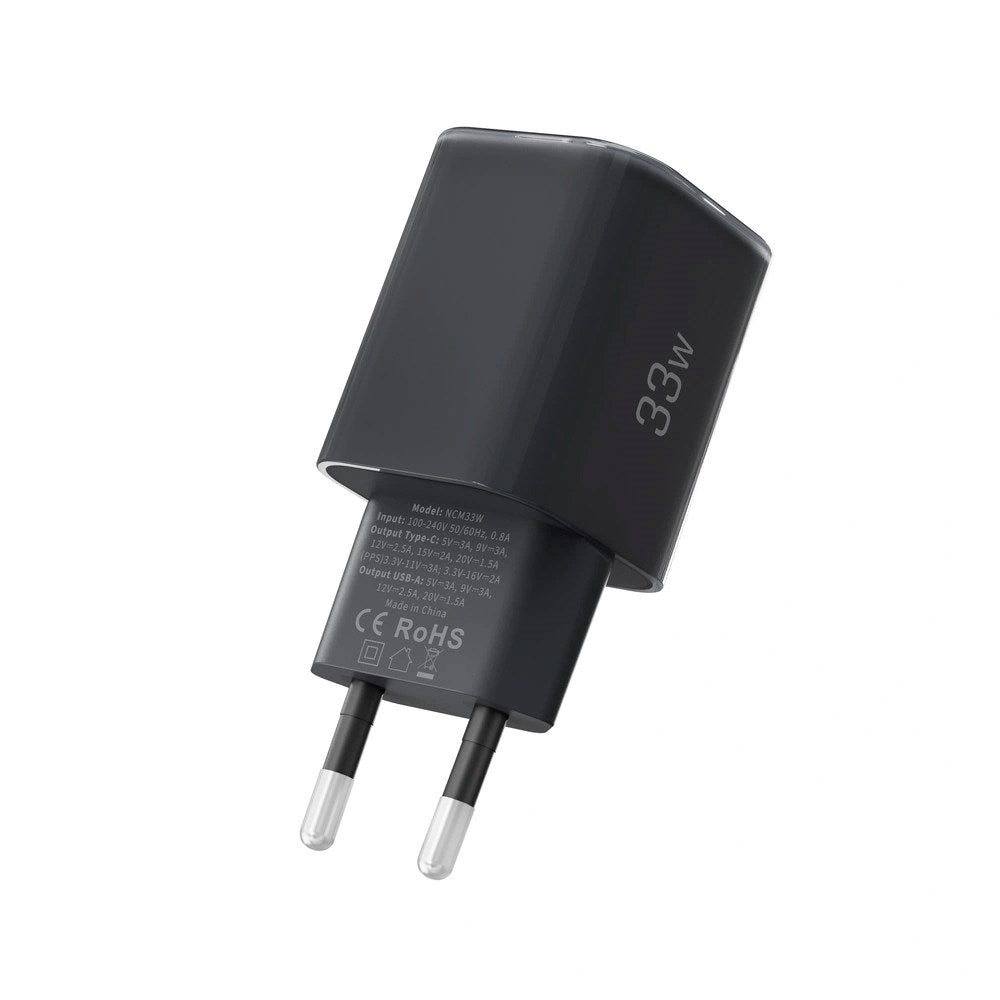 Tech-Protect 33W Vægoplader m. 1x USB-A & 1x USB-C - Sort