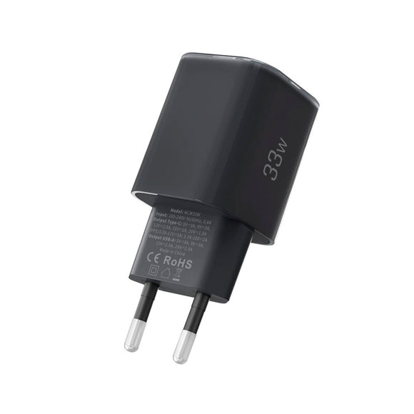 Tech-Protect 33W Vægoplader m. 1x USB-A & 1x USB-C - Sort