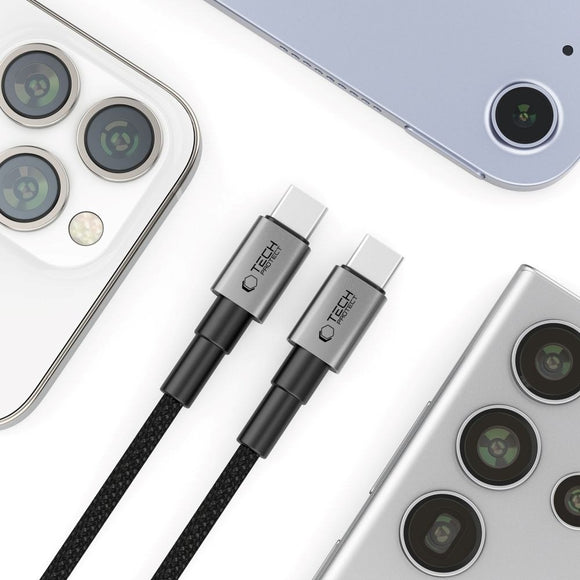 Tech-Protect Ultraboost DNA PD 100W/5A USB-C til USB-C Kabel 1m - Sort / Mørkegrå