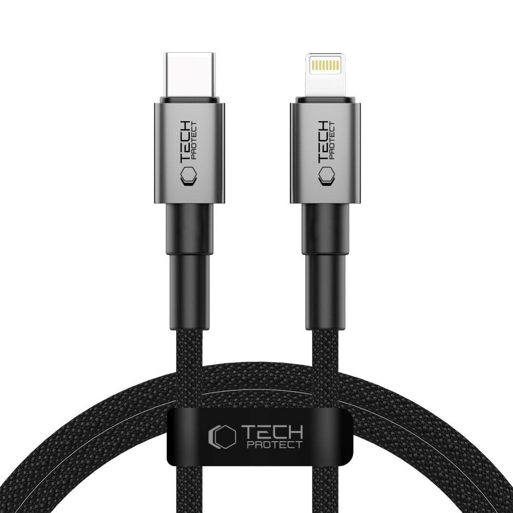 Tech-Protect Ultraboost DNA PD 27W/3A Lightning til USB-C Kabel 1m - Sort / Mørkegrå