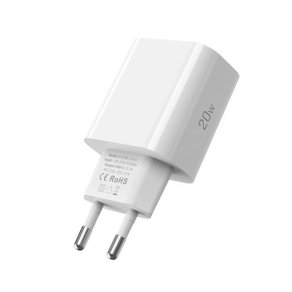 Tech-Protect Charger PD 20W USB-C Vægoplader - Hvid